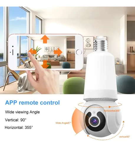 Cámara E27 4k Wifi Ptz Smart Security V380 Pro De 8 Mp