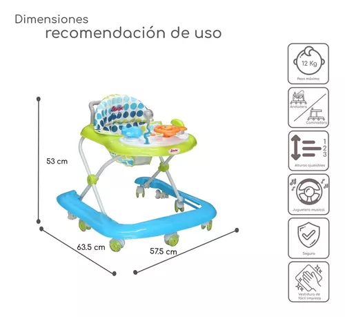 Andadera Y Caminadora D'Bebé Para Bebé Jungle 2 En 1 Rojo