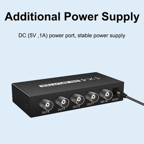 Splitter Sdi 1x4 3g/hd/sd-sdi Divisor De Vídeo Sdi Adaptador