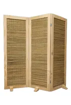 Comprar Biombo Plegable 2 Hojas Trenzado Pino Panel Separador Junco