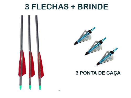 Flecha De Fibra De Carbono Puro  Caça  Spine 340 Kit C/3