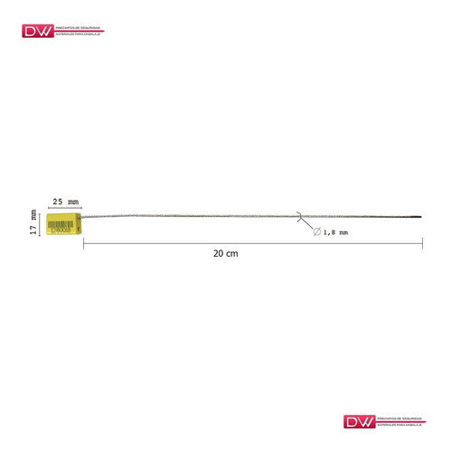 Imagen 6 de 10 de Precinto Metalico Con Cable Acero Nifty Lock X100u Dw!