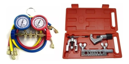 Kit Ferramentas P/ Refrigeração: Manifold + Kit Flangeador