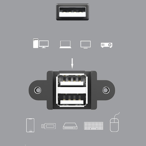 Paquete De 2-4 Cables De Extensión Usb 2.0, Doble Cable,