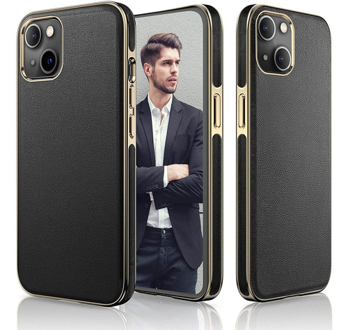 Funda De Cuero Lohasic Para iPhone 13 6.1 2021 (negro)