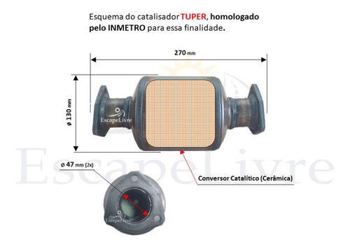 Catalisador Gol G3 2.0 8v 1999 2000 2001 2002 2003 2004 2005