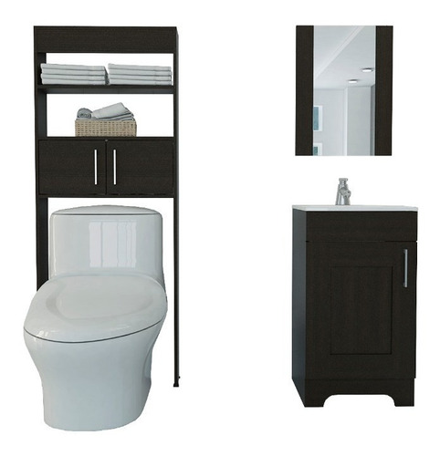 Combo 17 My Bath Botiquin + Mueble Lavamanos - Wengue