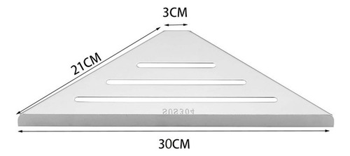. Baño Triangular Ducha Estante Esquina Baño Plata
