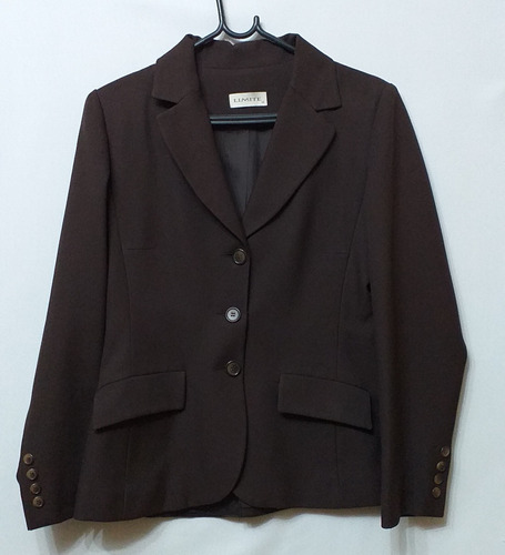 Chaqueta Blazer Marrón Oscuro Gabardina Limite M, Cataleya 