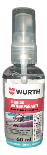 Antiempañante Wurth 60ml Vidrios