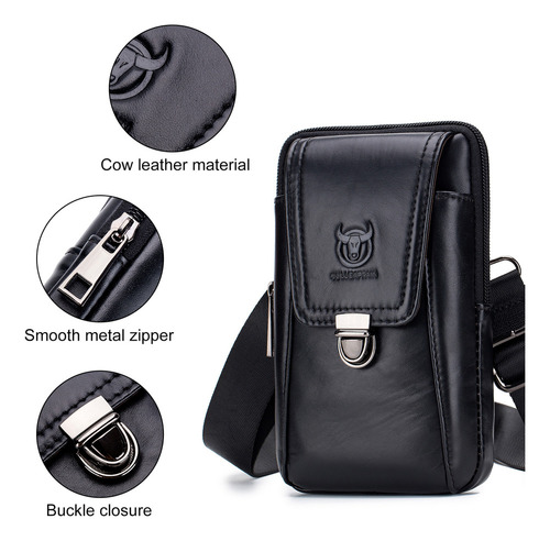 Riñonera De Cuero Para Hombre: Funda Para Teléfono Y Bandole