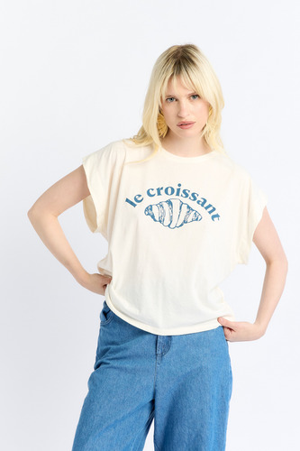Remera Mujer Manga Corta Estampada Algodon Canchera Comoda