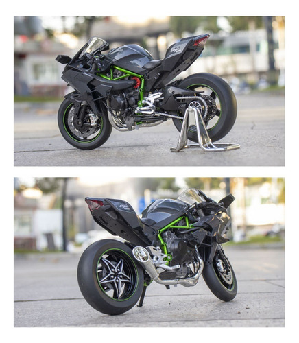 Mini Modelo De Motocicleta Kawasaki Ninja H2r De Metal