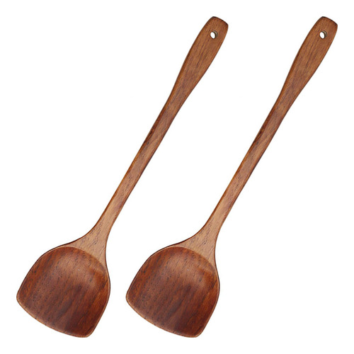 Espatula Madera 2 Pieza Utensilio Cocina Antiadherente Plano