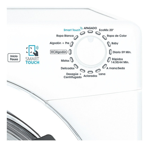Imagen 2 de 5 de Lavarropas Candy Gvs128tc3 8kg 1200rpm Smart Nfc Frontal