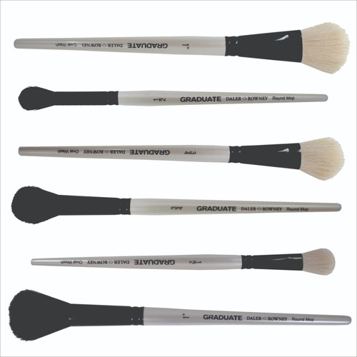 Set 6 Pinceles Cabra Blanca Negra Graduate Daler Rowney Mop