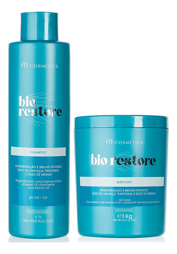 Kit Bio Restore Reconstrução Capilar Profissional Fit Cosmetics