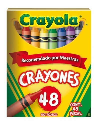 Crayones De Colores Crayola Redondos Caja Con 48 Piezas