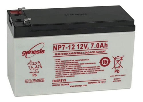 Batería Recargable Genesis N P7-12 F2 12 V 7 Ah Nueva