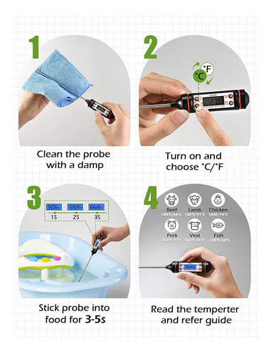 Termómetro Digital De Cocina,termómetro Paracarne,termómetro
