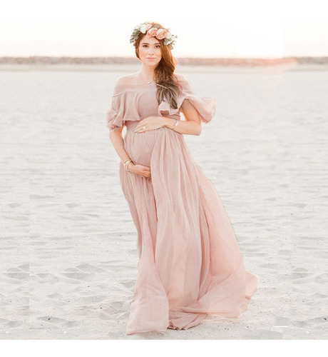 Imagen 8 de 9 de Mujeres Embarazadas Maternidad Fotografía Props Manga Corta