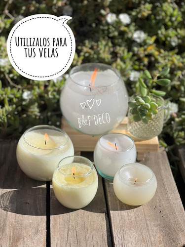 Imagen 3 de 6 de Florero Vidrio Esfera Bocha Vidrio Porta Vela Pack X50