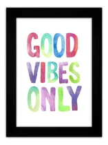 Comprar Quadro Decorativo Para Sala Frase Inglês Boa Vibração Apenas