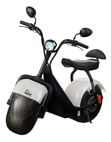 Scooter Elétrica Tui Moto Compacta 1000W 2 Lugares 60Km Branco