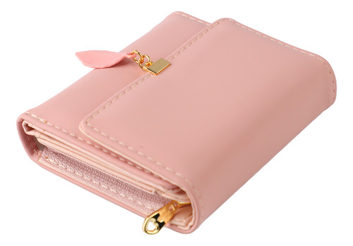 Cartera Corta De Múltiples Ranuras Pu Portátil Para Mujer