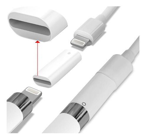 Imagen 7 de 8 de Combo Punta, Tapa Y Adaptador De Carga Para Apple Pencil 1.ª