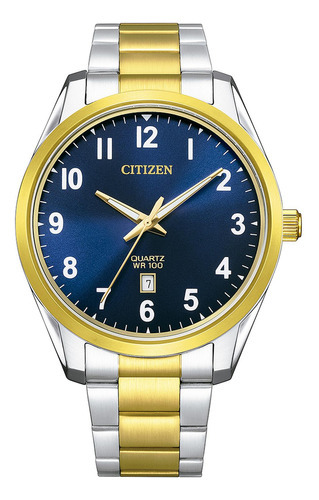 Reloj Citizen Original Caballero Bi1036-57l Time Square Color de la correa Dorado Color del bisel Multicolor Color del fondo Azul