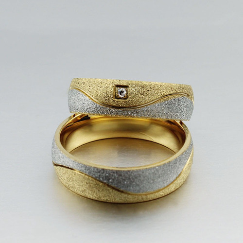 Anillo Elegante De Acero Para Bodas- Compromisos.