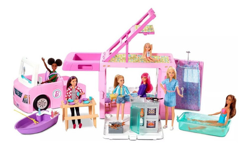 Barbie Camper, Autocaravana 3 En 1 Camioneta Original Mattel