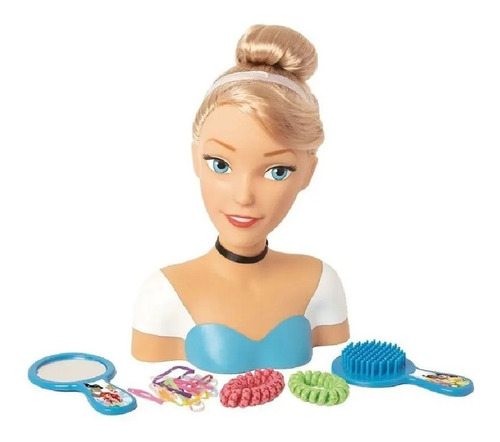 Boneca Cinderela Styling Head Princesas Disney Penteados