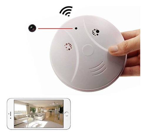 Camara Espia Sensor Detector De Humo Wifi P2p Ip Fullhd Max 32gb Video 24/7 App Android Y iPhone De Gogo