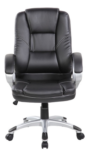 Imagen 3 de 4 de Silla De Oficina Gerencial En Cuero Color Negro