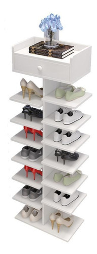 Zapatero Organizador Estante Zapatos 14 Pcs Hall Armario Color Blanco