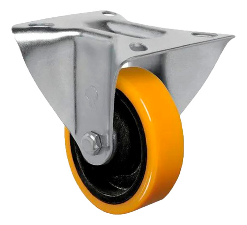 Roda Rodízio Fixo 5 Schioppa Pu Moldado Ferro Fl514pn 300kg