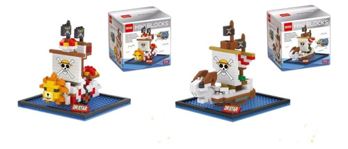 2 Figura De Bloques Thousand Sunny Y Going Merry One Piece