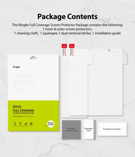 Imagen 5 de 9 de Film Ringke Screen Para Galaxy Z Fold 3 Pantalla Full