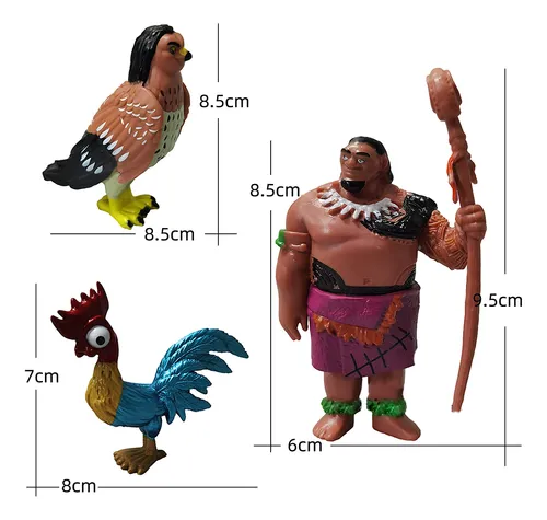 Set 10 Figuras Personajes Disney - Película Moana 2 - Maui