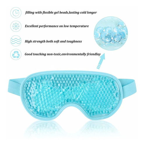 Wodtrue Cooling Eye Mask,reusable Hot Cold Gel Eye Maskice