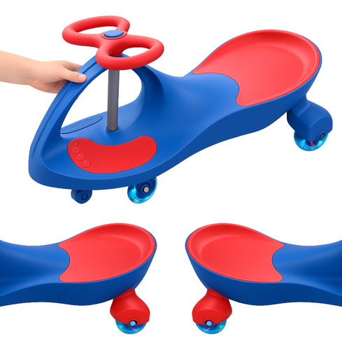 Carrinho Infantil Rolimã Car 360° Rodas com Led Azul e Vermelho Covei Toys