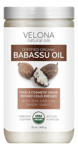 Velona Babassu Oil Usda Certified Organic - 32 Oz | Aceite P