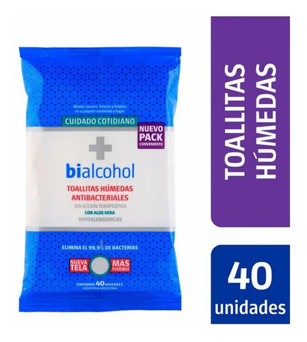 Toallas Desinfectantes Bialcohol X 40 Unidades 