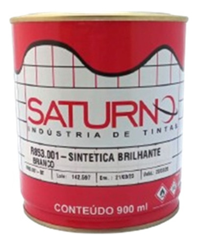 Tinta Sintetica Brilhante Branca 900ml Saturno R853.001