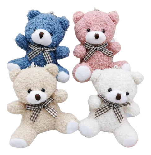 Peluche Osito Colgante Decorativo Llavero Set De 4 Piezas