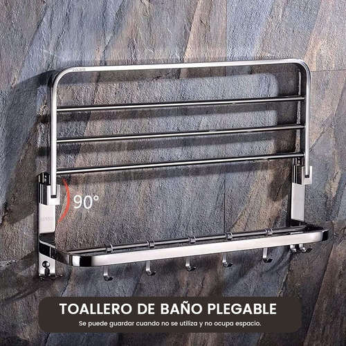 Toallero Para Baño Kwalux Repisas Acero Inoxidable Estante