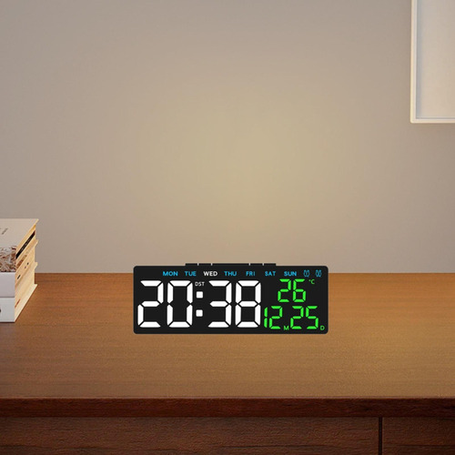 Reloj Despertador Digital Multiusos Concha Negra Tiempo
