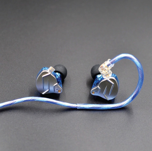 Imagen 3 de 10 de Cable Auriculares Kz Blue Silver 498-core Super Reforzado